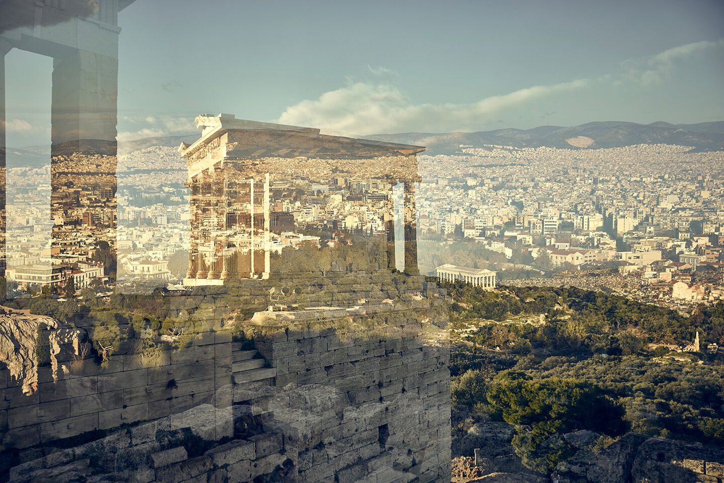 Range Rover Evoque test drive: road trip through Athens Acropolis reflected in the windscreen of the Range Rover Evoque overlooking Athens
