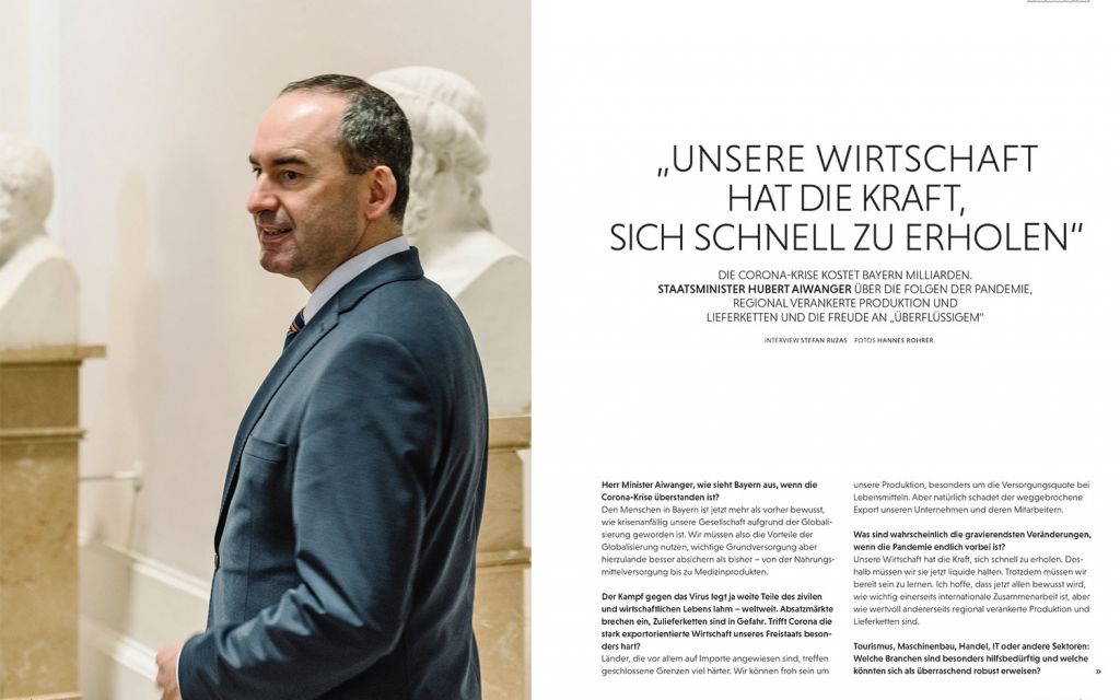 Layout LfA Special Issue Layout LfA Magazin 01/2020 Interview Aiwanger