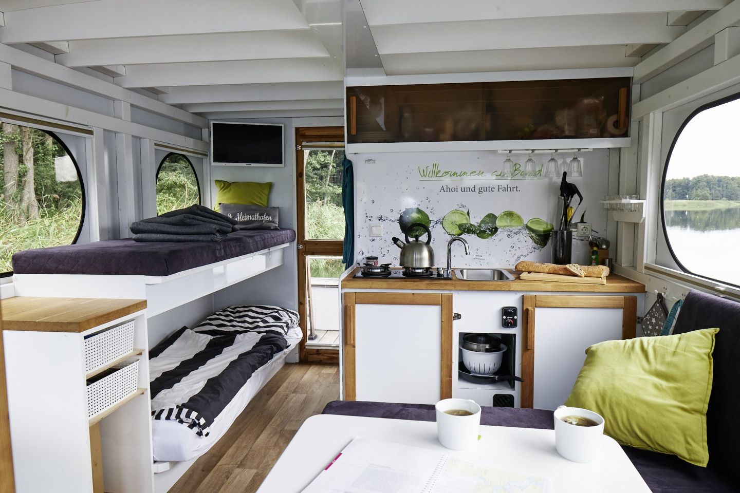 On vacation by houseboat Interior of the houseboat