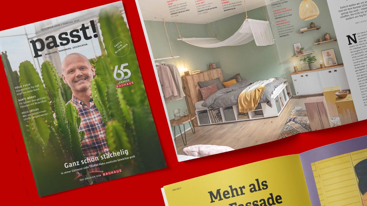 Cover and open double page from BAUHAUS's “passt!” magazine Cover and open double page from BAUHAUS's “passt!” magazine